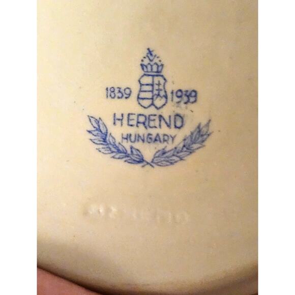 RARE Vintage Herend Hungary 1839- 1939 Butter Pat Dish Mini Plate D (gg310) - Picture 4 of 4